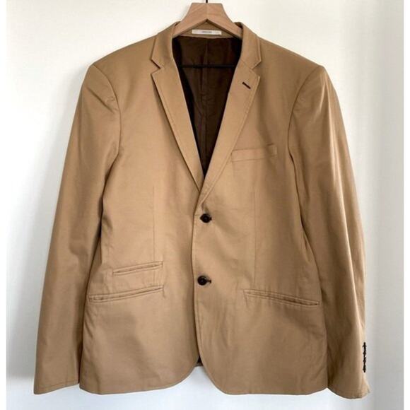 ASOS EDGE Cotton Blazer Tan Size L - Picture 9 of 9
